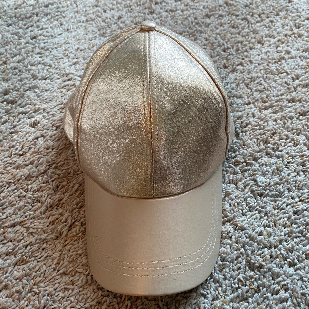 Gold baseball hat